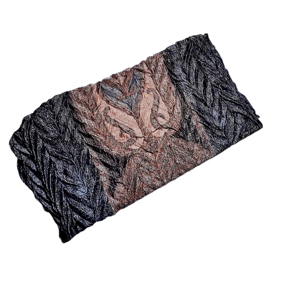 Elegant Orange and Gray Infinity Scarf - Picture 2 of 5